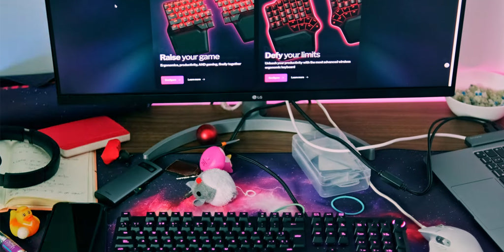 Messy desk space