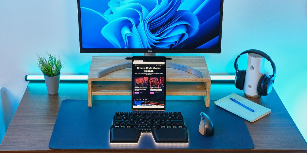 traditionally spaced thumb keys