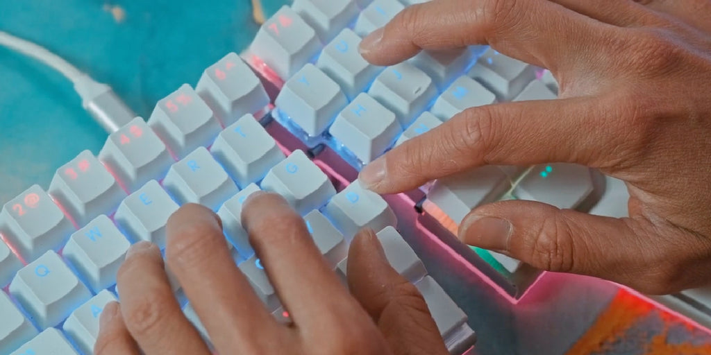 staggered keyboard raise