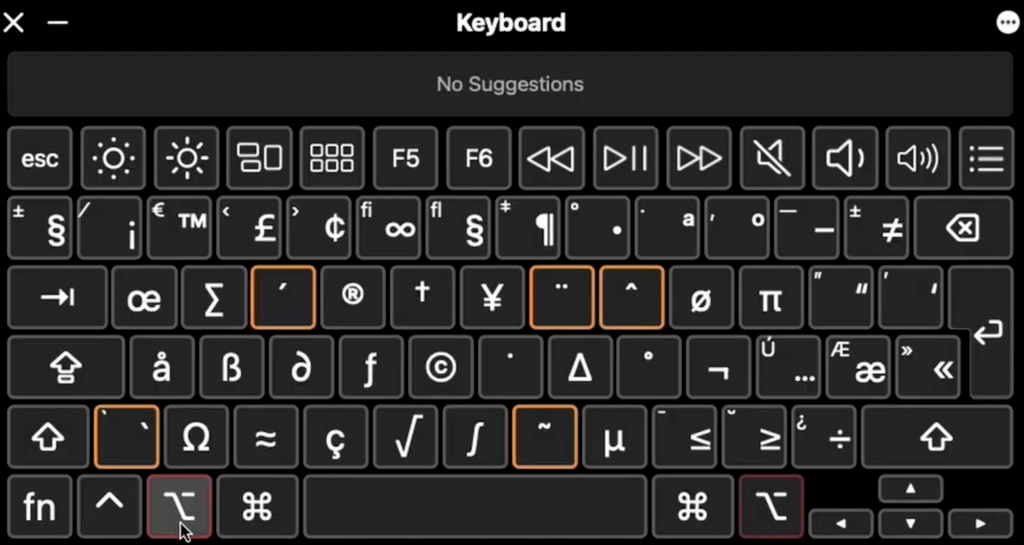 MacOs symbols