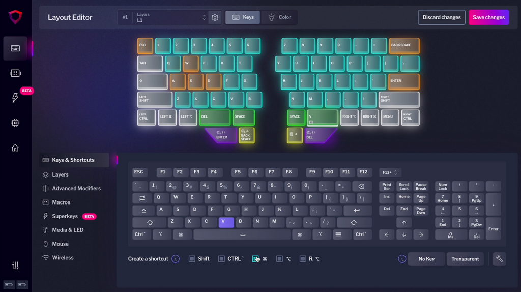 Shortcuts bazecor