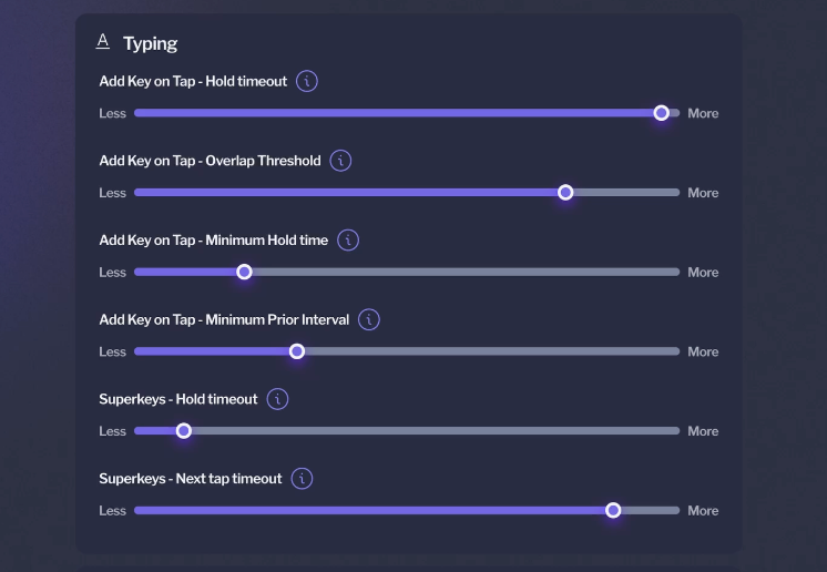 Dual function keys dygma